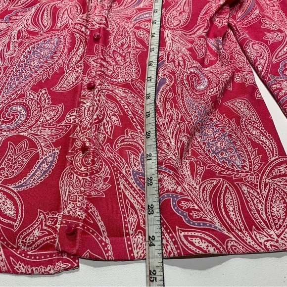 Jones New York paisley cardigan in pink women’s medium - Picture 6 of 6